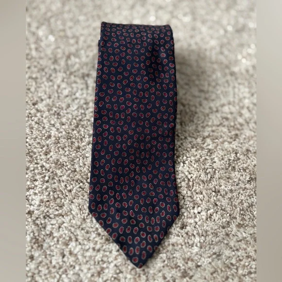 Christian Dior 100% Silk Tie Navy Blue - Picture 3 of 7